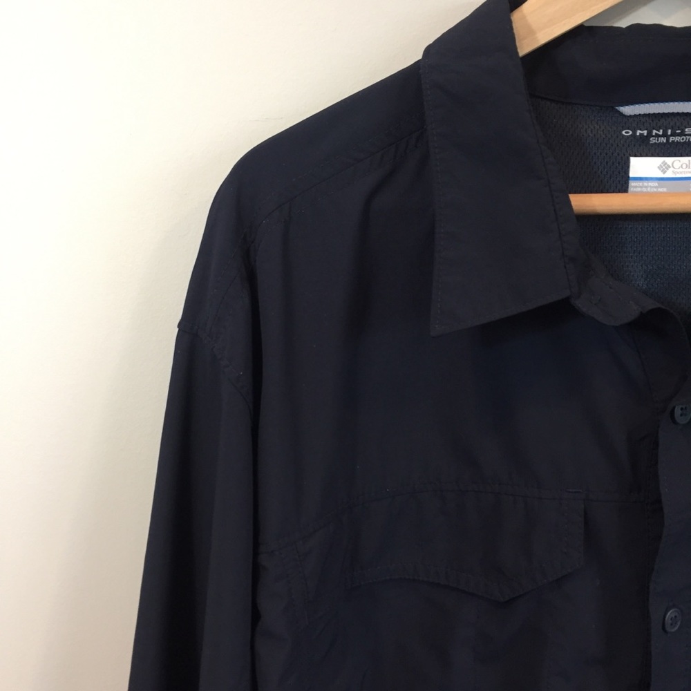 COLUMBIA OMNI-Shade Nylon Button Down Shirt XXL